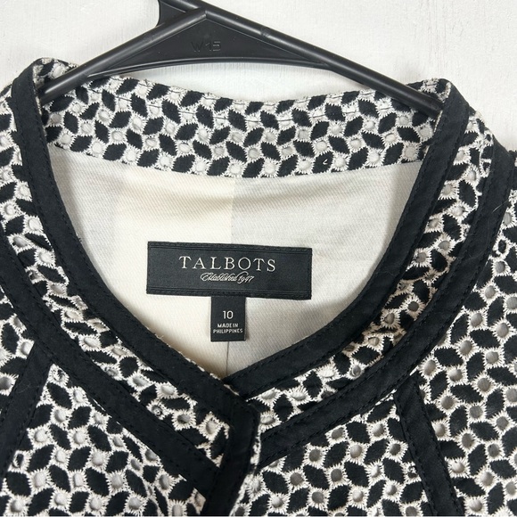 Talbots | single snap jacket blazer style eyelet 3/4 sleeve lightweight career - Picture 3 of 15